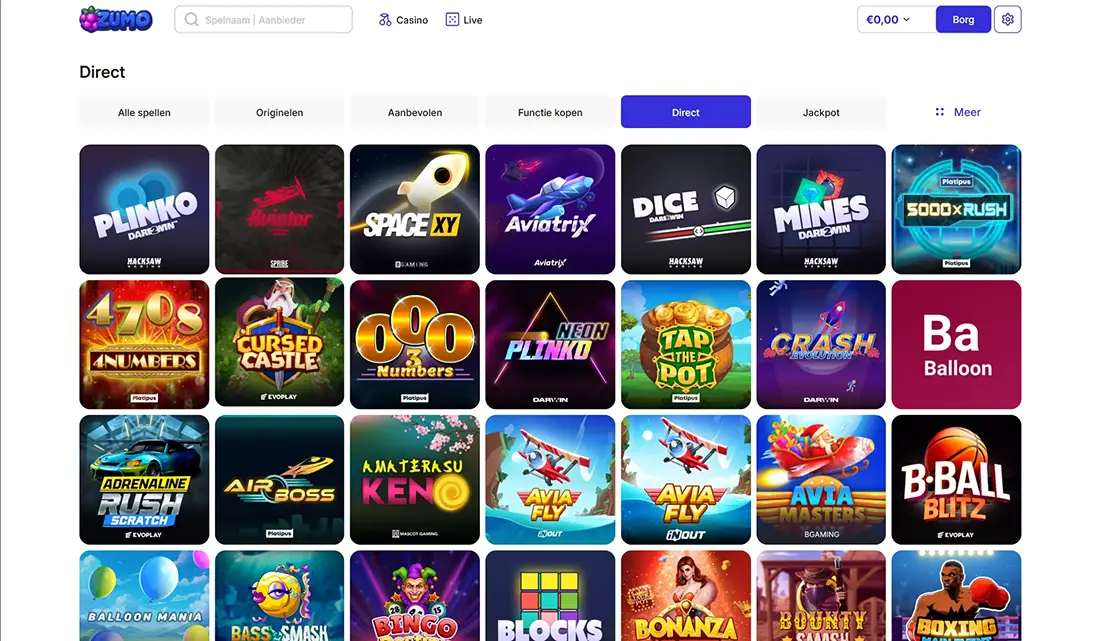 ZumoBetCasino Crash games