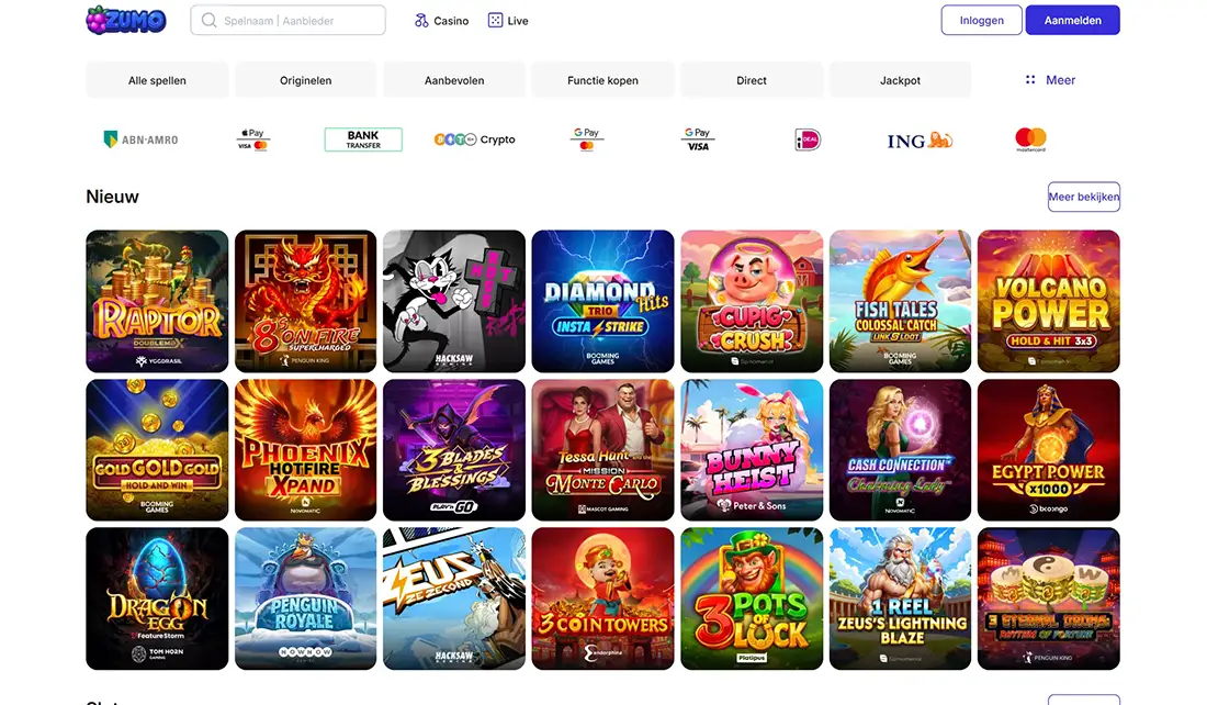ZumoBetCasino Startpagina
