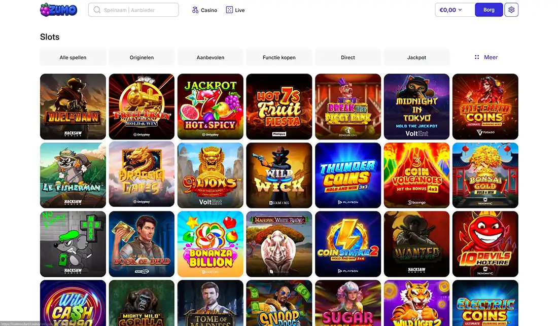 ZumoBetCasino Gokkasten
