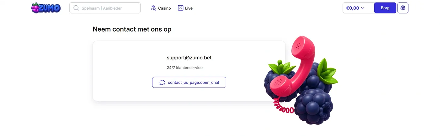 ZumoBetCasino Klantenservice